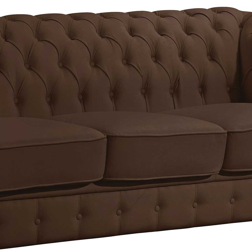 Leder Wohnzimmercouch im Chesterfield Stil - Cementa