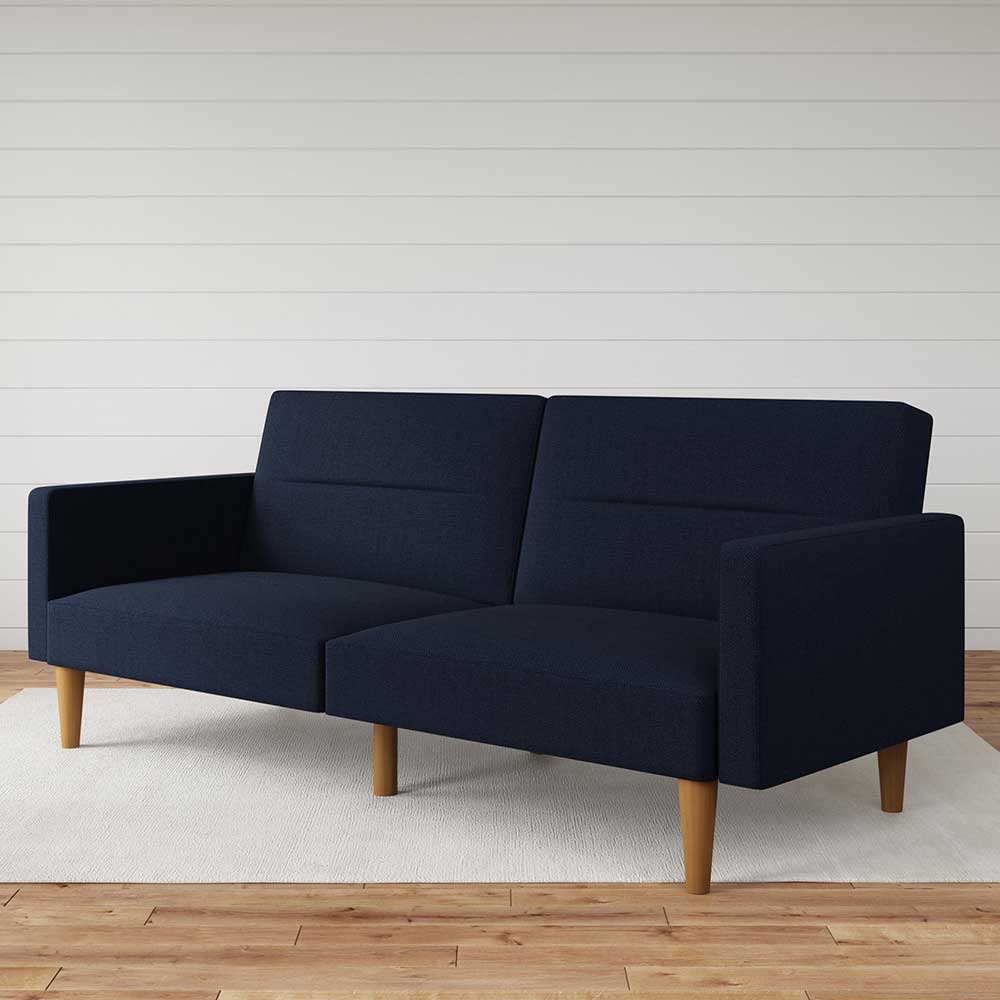 3-Sitzer Schlafcouch in Blau Stoff - Juleste