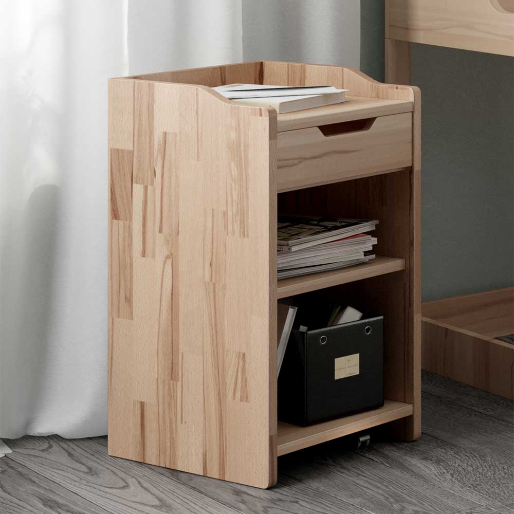 Massiver Kernbuche Rollcontainer 34x66x39 cm - Frunatara