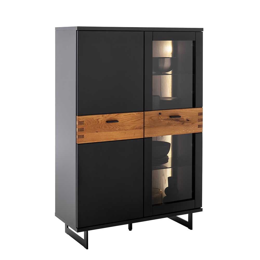 Highboard in Schwarzgrau & Wildeiche - Londa