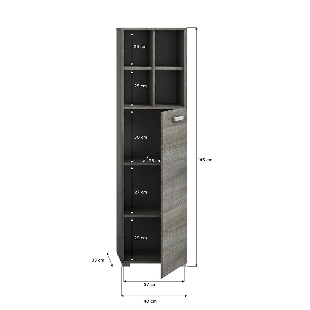 Schmaler Badezimmerschrank 1 türig - Kilian