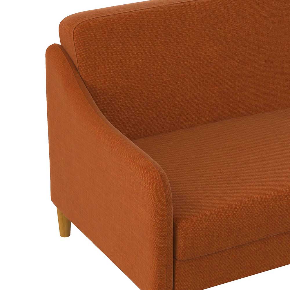 Klappcouch in Orange und Holz Natur - Sipano