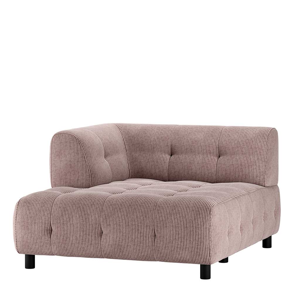 Cord Modulsofa Eckelement in Mauve - Samorah