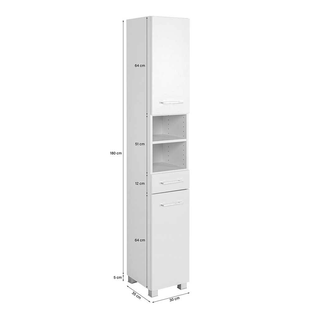 Günstiger Badezimmer Hochschrank 30x180x35 cm - Tonra