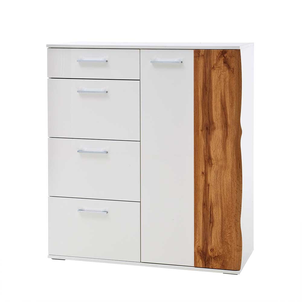 102x118x44 Hochglanz Highboard in Weiß - Sadassa