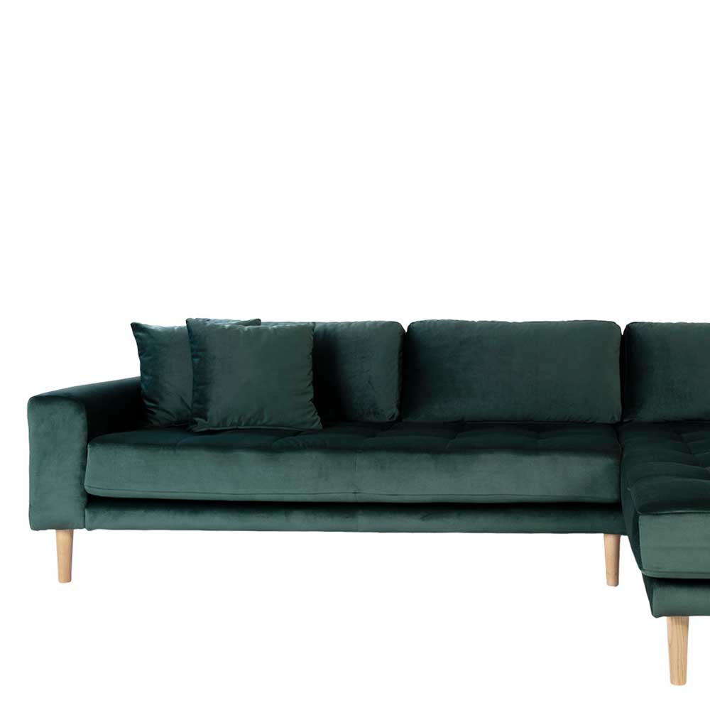 290x76x170 Samt Ecksofa im Skandi Design - Bonisa