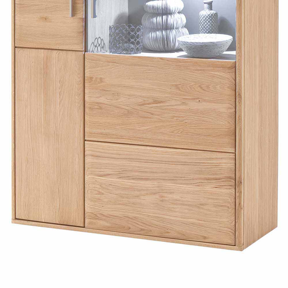 Design Highboard Vernella aus Eiche Bianco