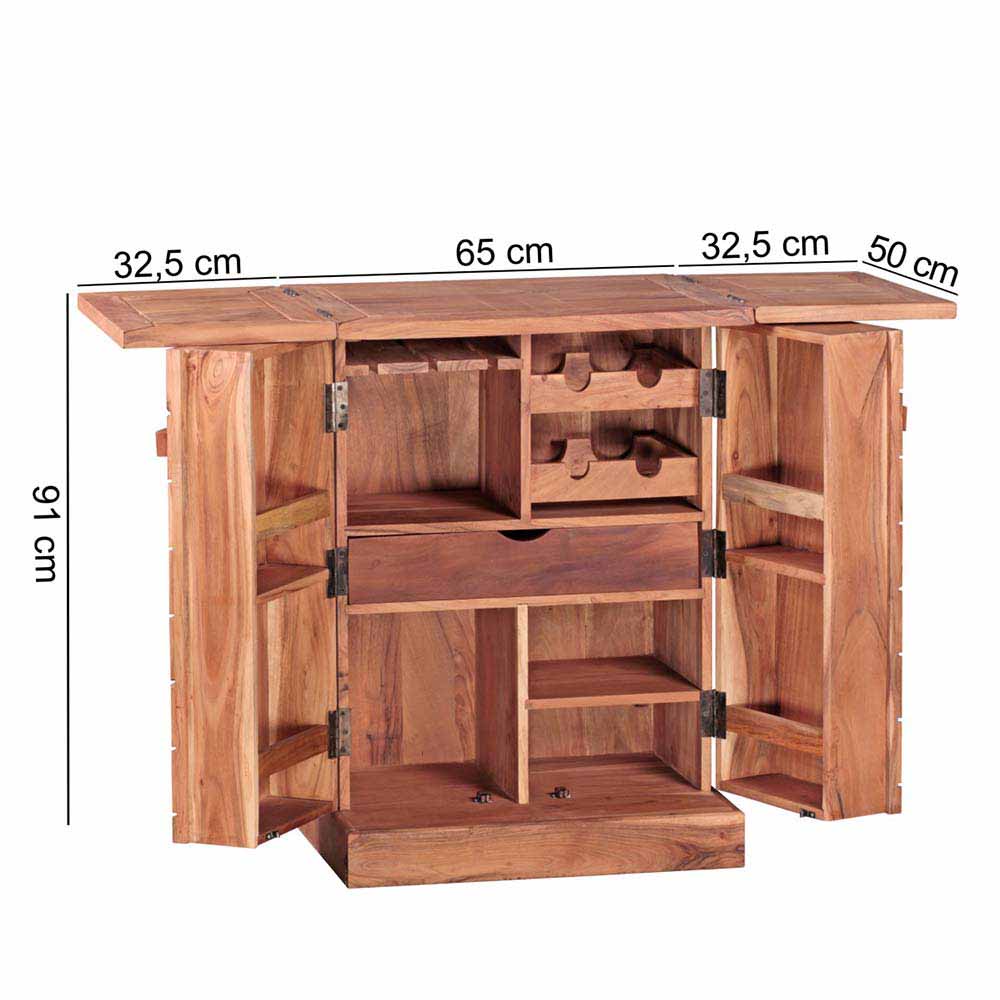 Landhaus Barschrank Oridano aus Holz Akazie massiv