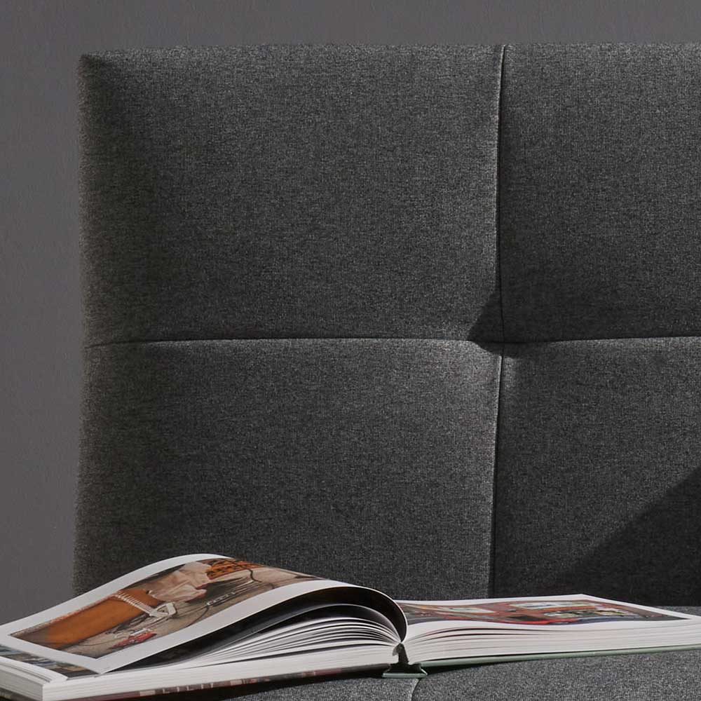 Velours Bettcouch in Grau - Daylight