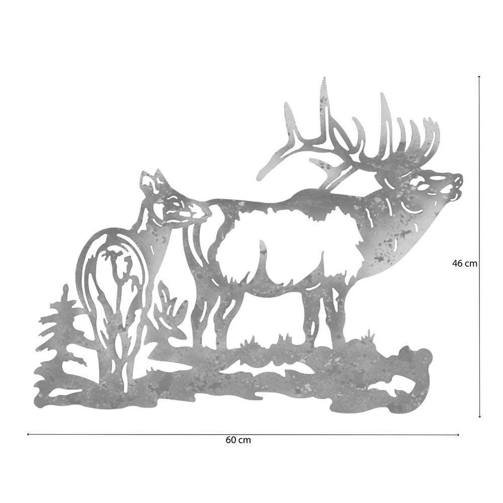 Wanddekoration Hirsche aus Metall - Eneziano