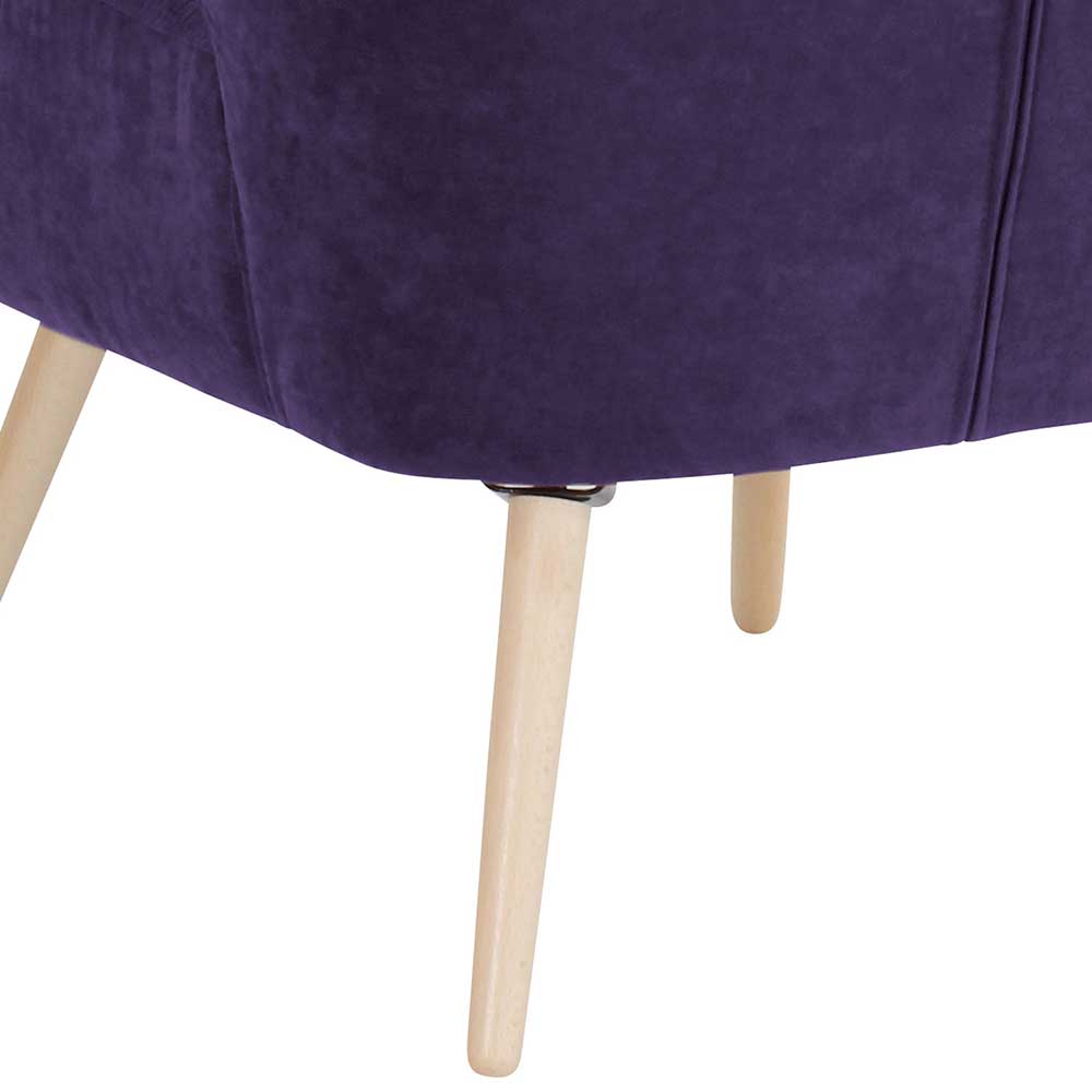 Polstersessel in Violett Velours - Coralla