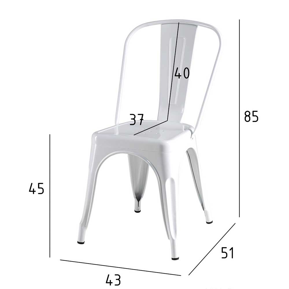 Design Stahlstühle für Esstisch - Afilon (4er Set)