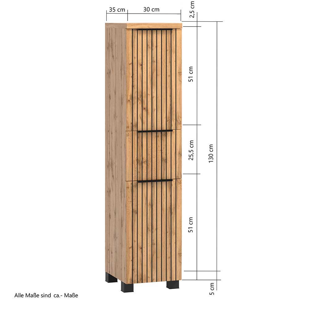 Waschplatz & Midi-Schrank Set - Crystoga (dreiteilig)