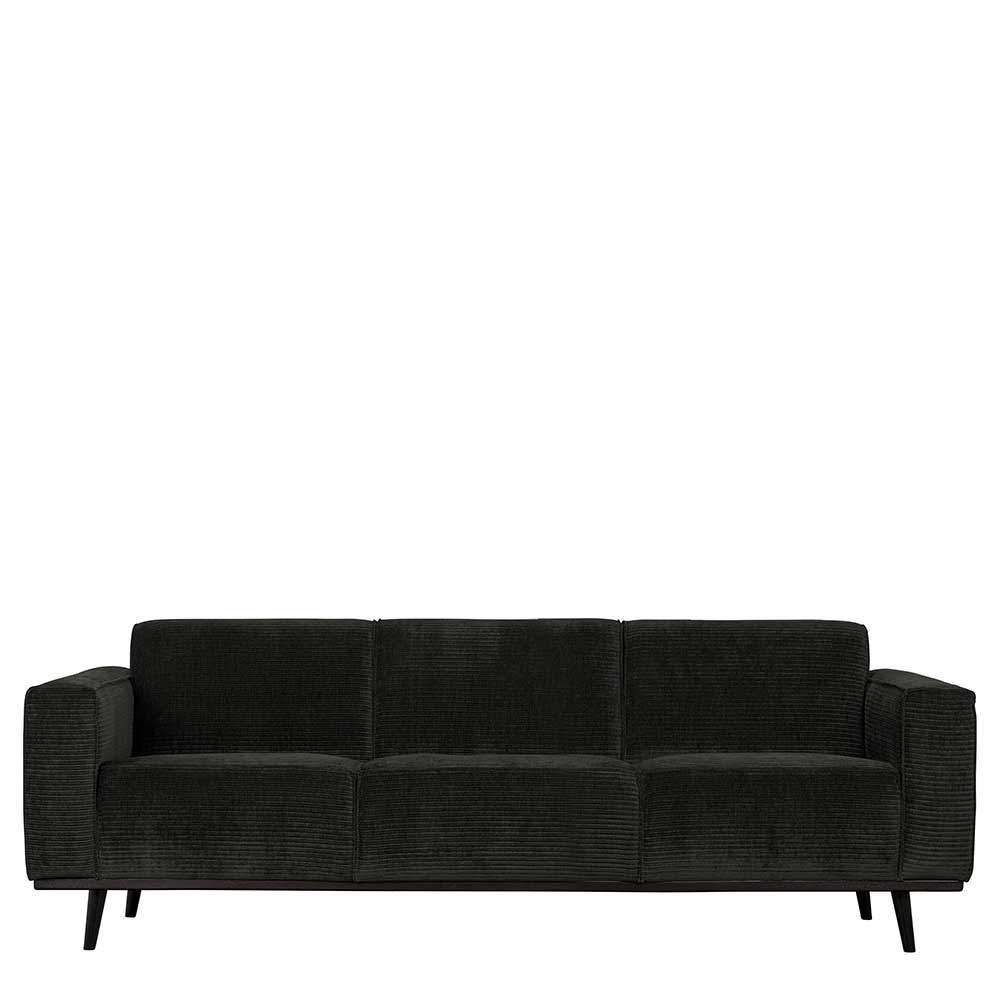 Federkern Sofa in Dunkelgrau Cord - Rouge