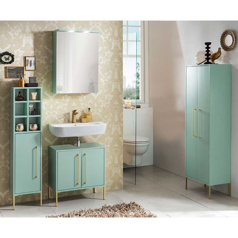 Badeinrichtung Möbel in Mint & Gold - Aparcian (vierteilig)