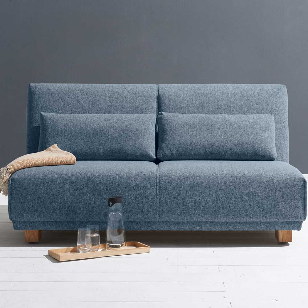 Schlafsofa in Blau mit Eiche - Sojette