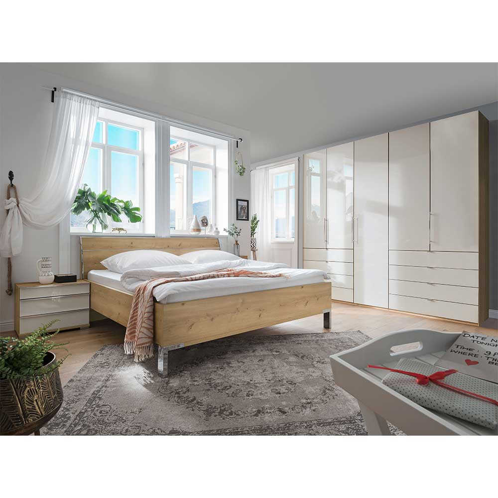 Einrichtung fürs Schlafzimmer in Beige - Lesegano (vierteilig)