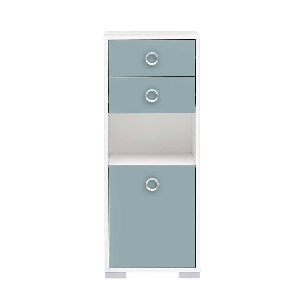 41x105x33 Badschrank in Hellblau & Weiß - Greina