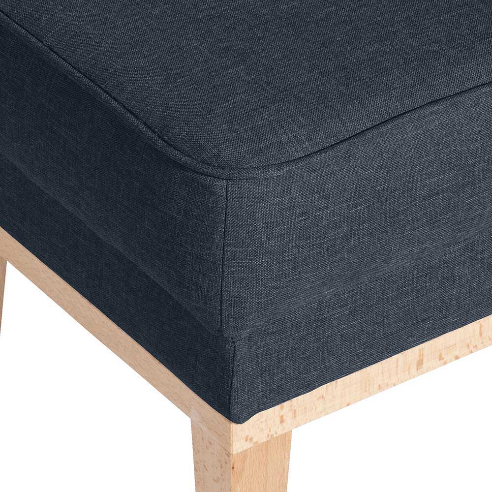 Blauer Hocker mit Bezug aus Webstoff - Sirenna