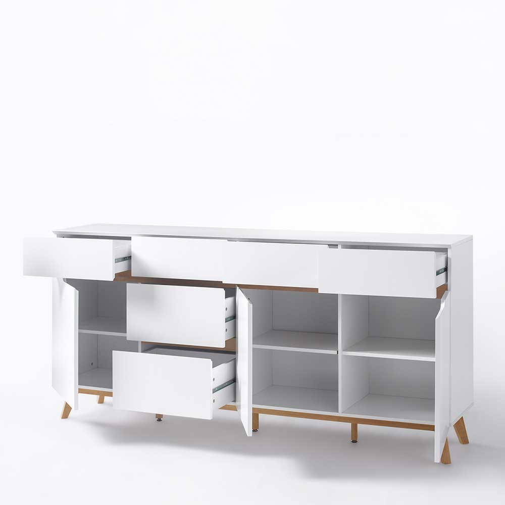 Weißes Sideboard Maiky mit Griffmulden