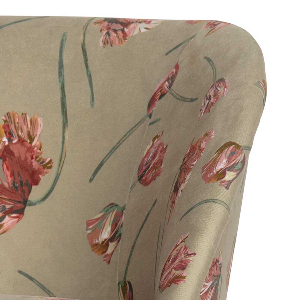 Sessel mit Blumen in Taupe mit anderen Farben - Viligrana