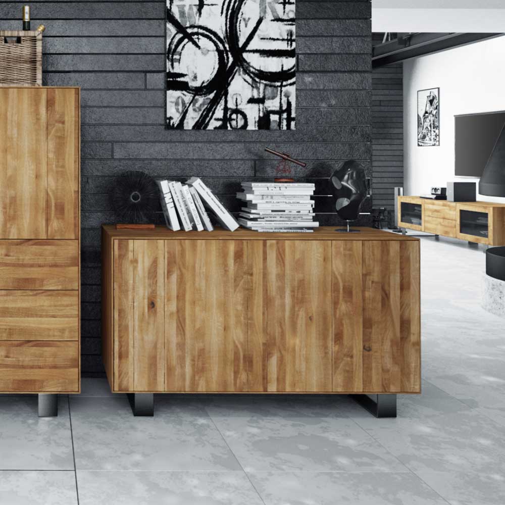 Massivholz Sideboard Manzey aus Wildeiche geölt