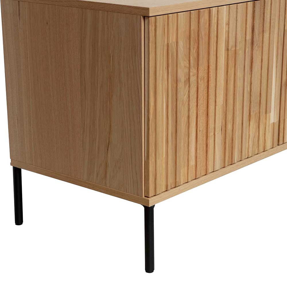 Türen-Sideboard in Eiche & Schwarz - Banyo