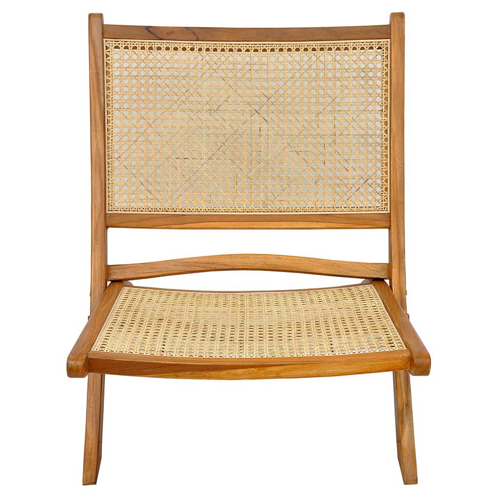 Klappsessel mit Wiener Geflecht aus Teak & Rattan - Vilrada