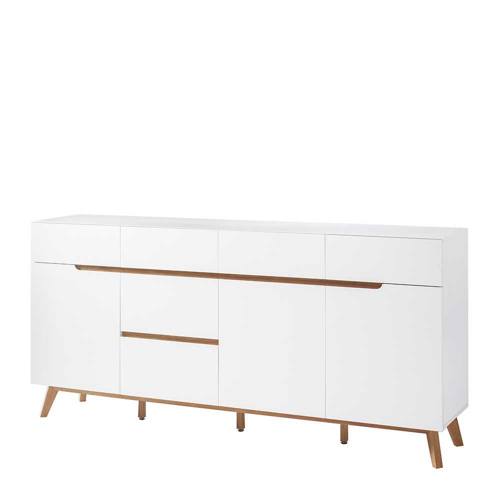 Weißes Sideboard Maiky mit Griffmulden