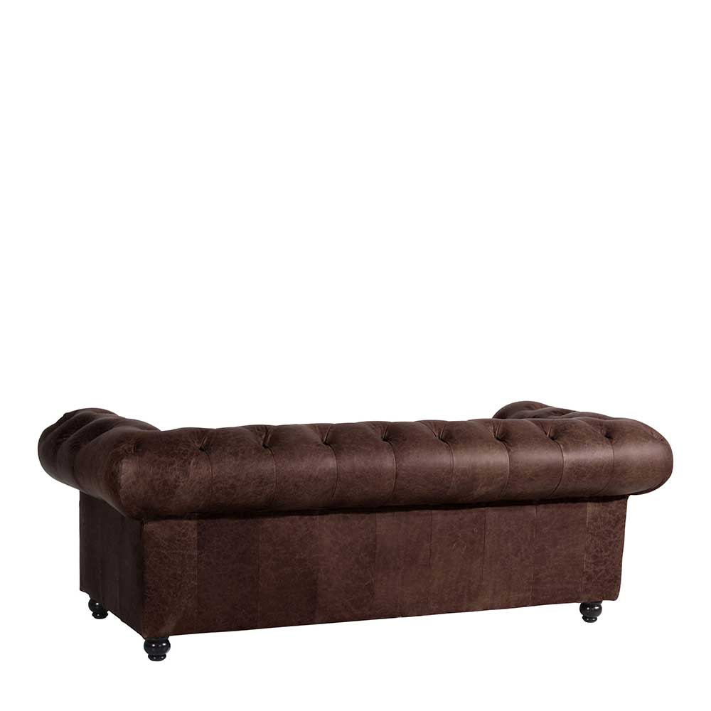 Chesterfield-Sofa aus braunem Leder - Lord