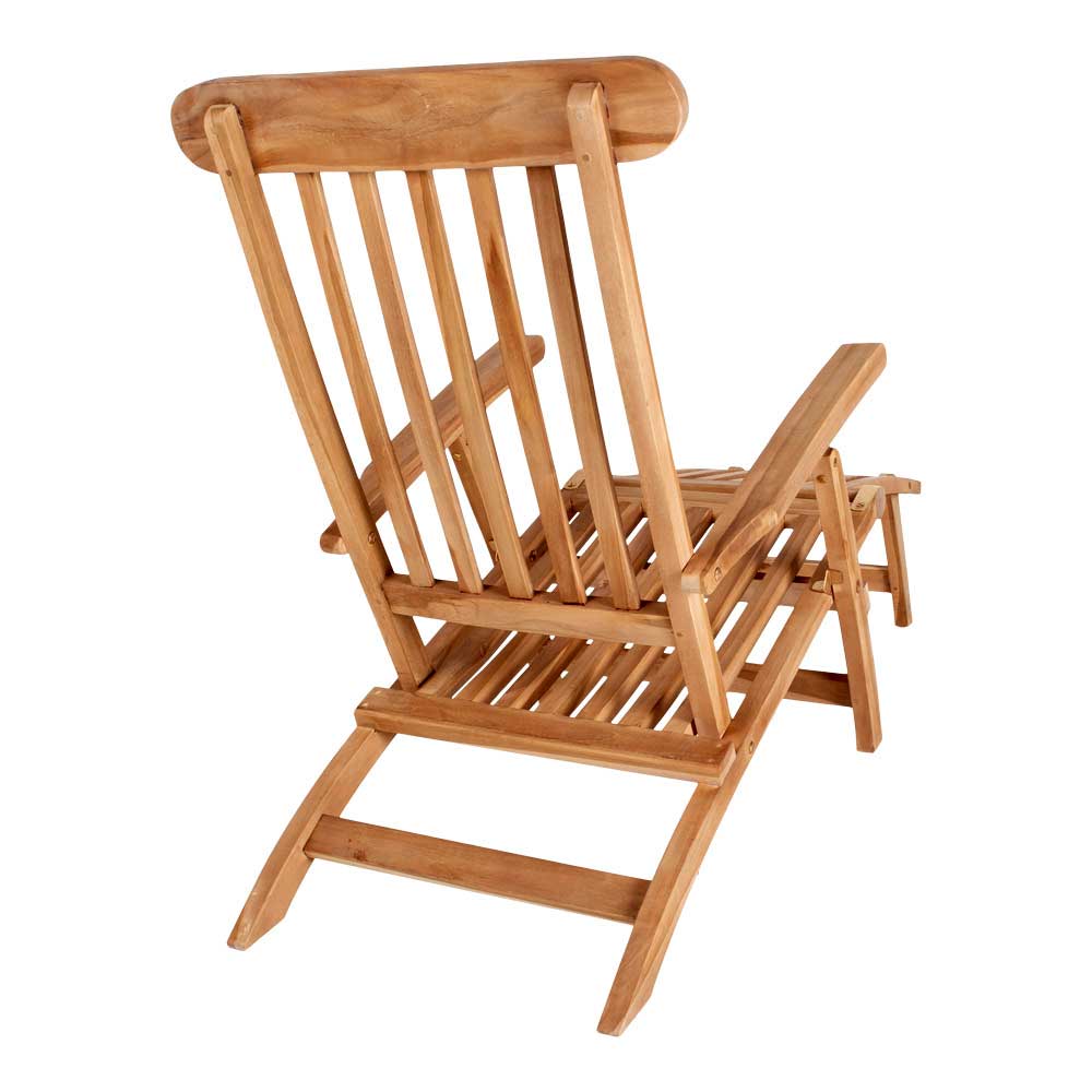 Massivholz Outdoor Deckchair aus Teak - Zavamanco