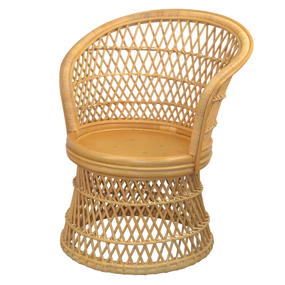 Retro Sessel aus Geflecht Rattan Natur - Garzone