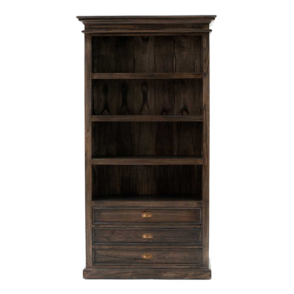 Kolonialstil Bücherschrank in Black Wash - Halolas