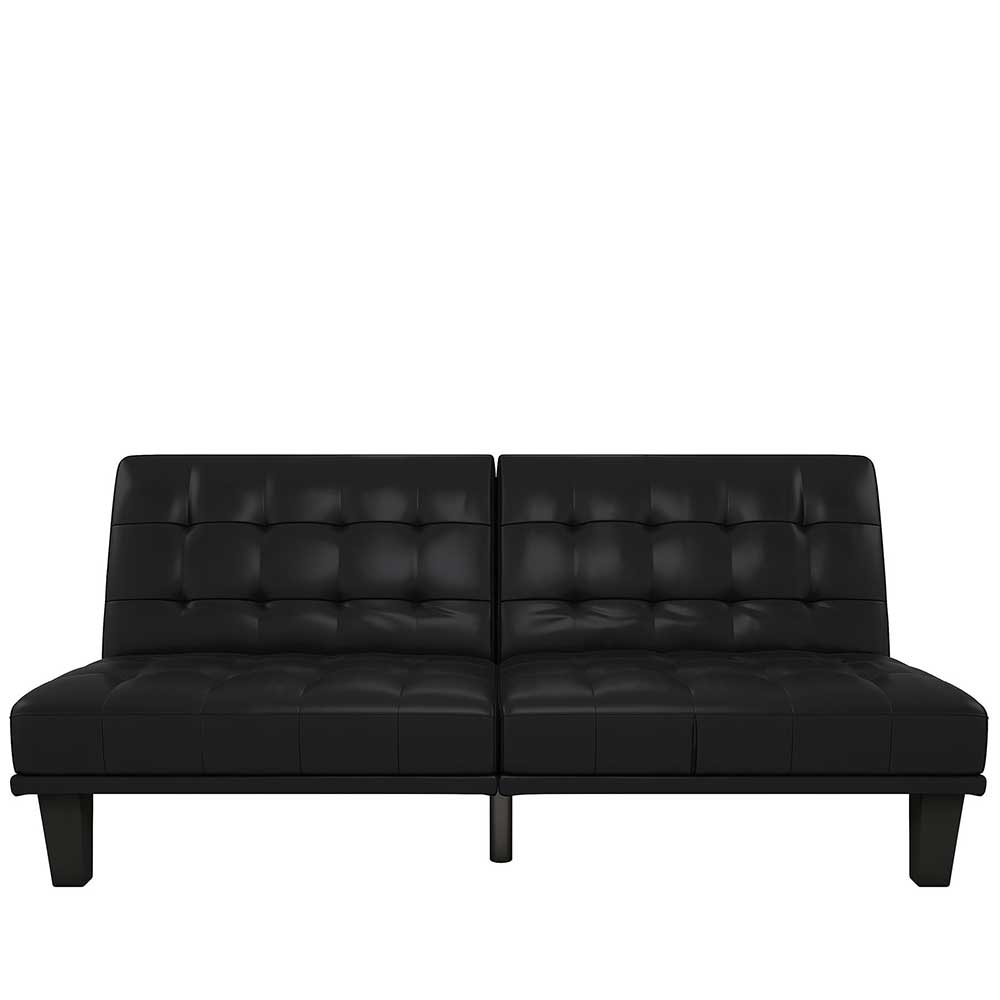 Kunstleder Schlafcouch in Schwarz - Venjar