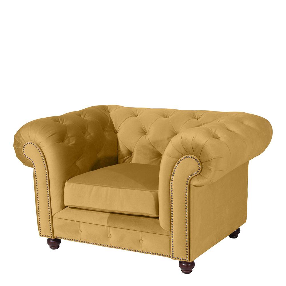 Chesterfield Polstersessel in Gelb - Omnus