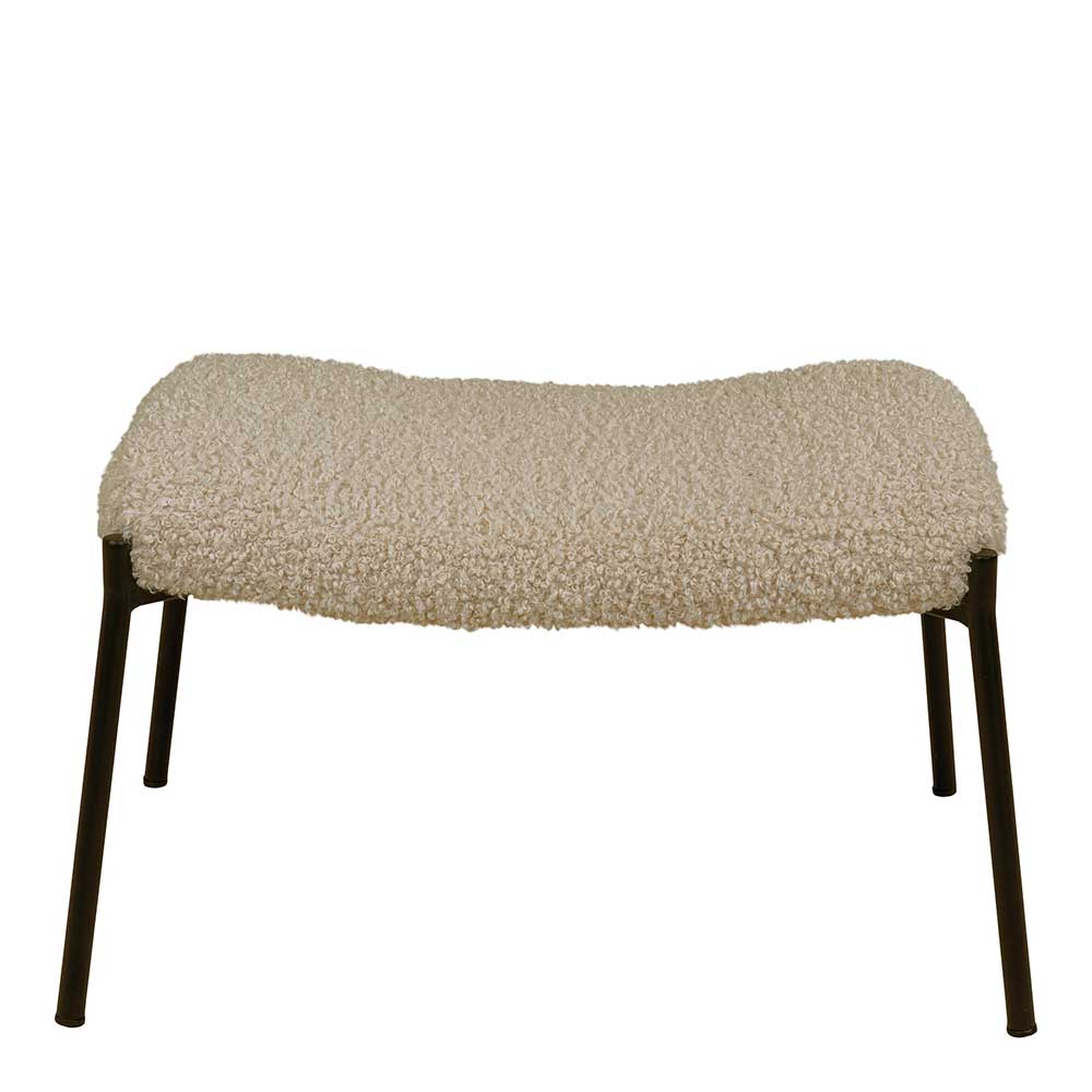 61x41x37 Hocker mit Plüschsitz in Beige - Nivata