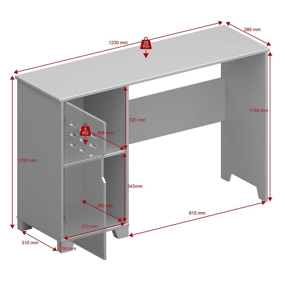 Weißer Schreibtisch im Skandi Design - Naidlas