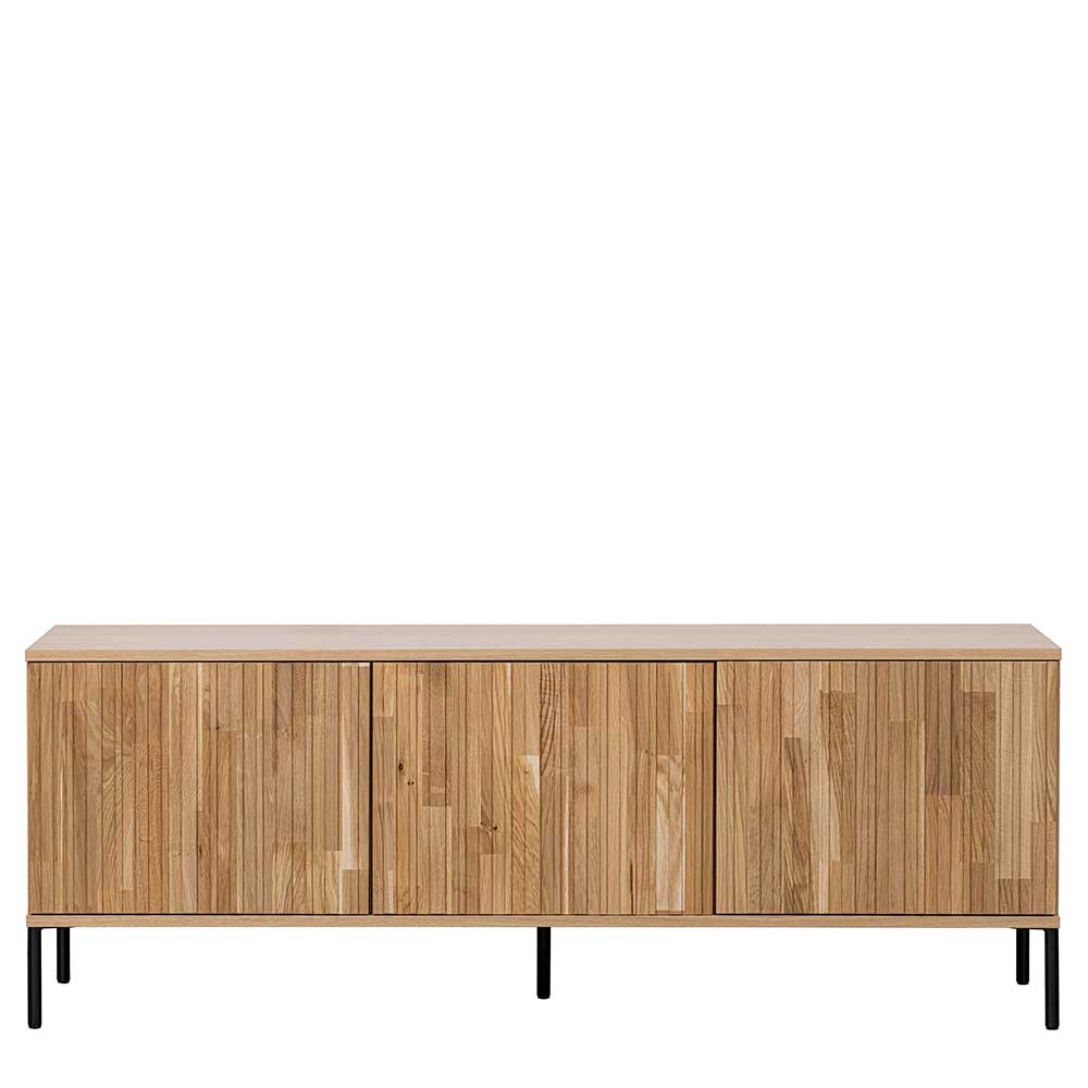 Türen-Sideboard in Eiche & Schwarz - Banyo