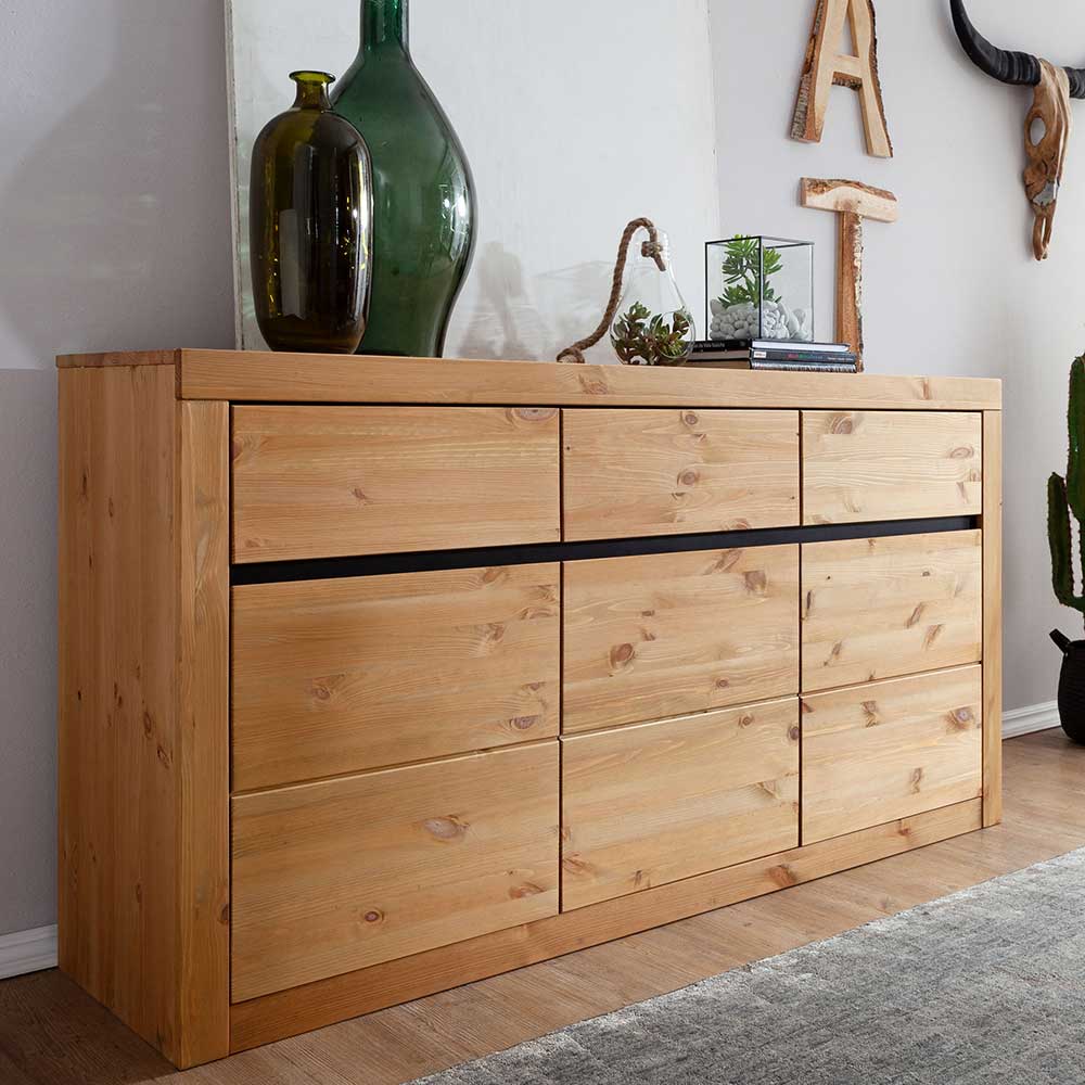 Kiefernholz Sideboard mit 3 Türen - Filedria