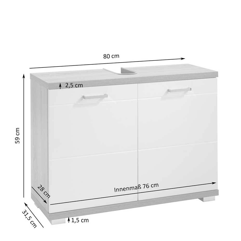 Waschbecken-Unterschrank 2-türig - Faneto