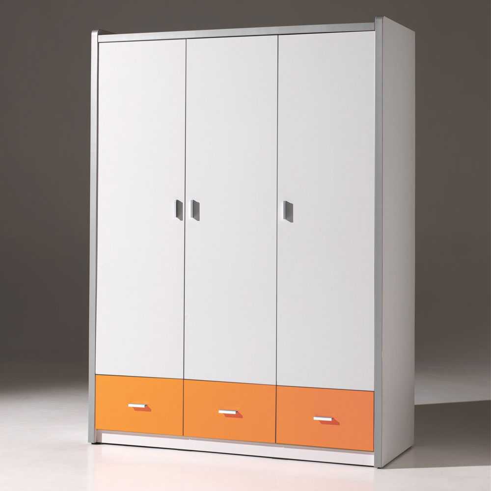 Kinderzimmerschrank Moonio in Weiß-Orange