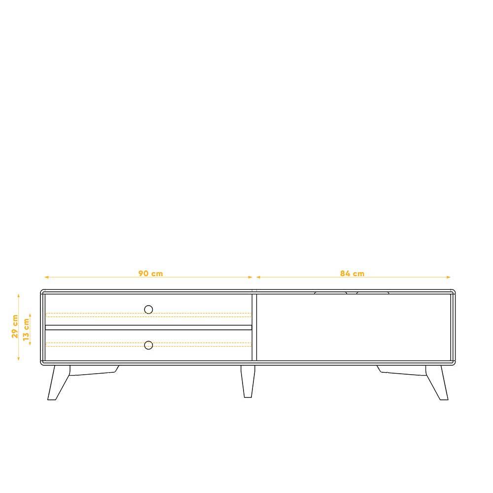 180x48x40 TV Möbel in Wildeiche & Weiß - Diesta