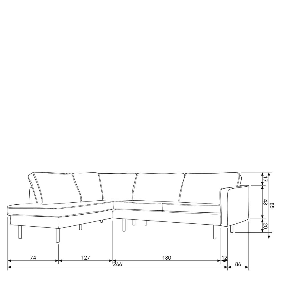 L-Form Wohnzimmer Sofa in Taupe Samt - Museo