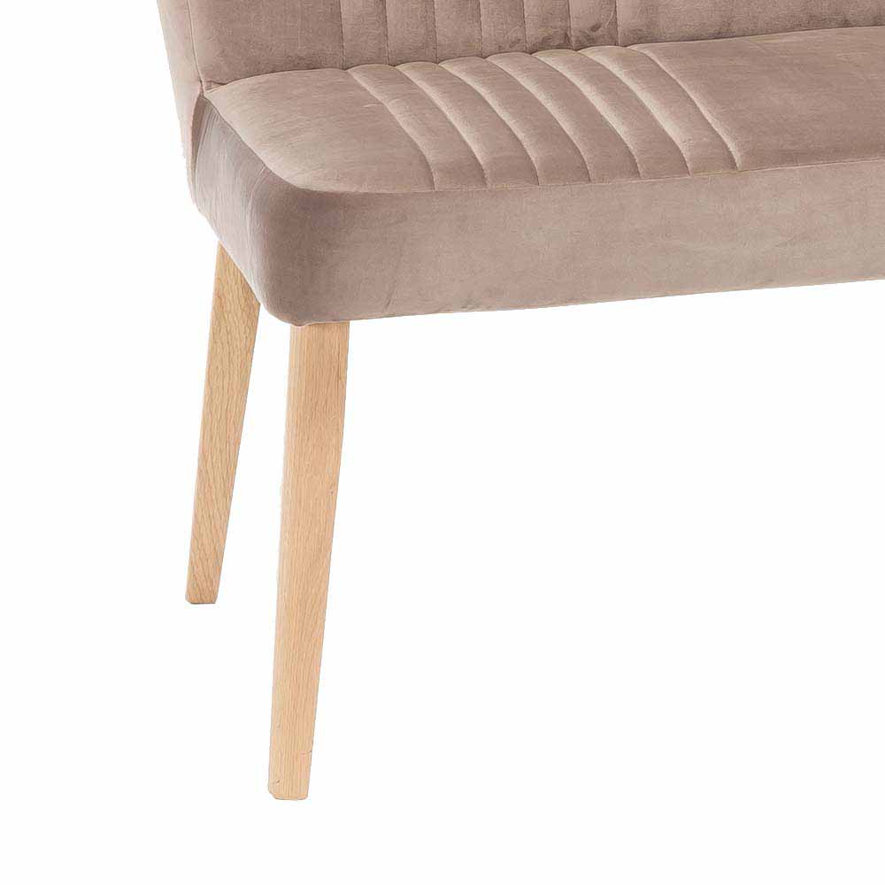 Mid Century Polsterbank mit Lehne Convilla in Taupe Velours