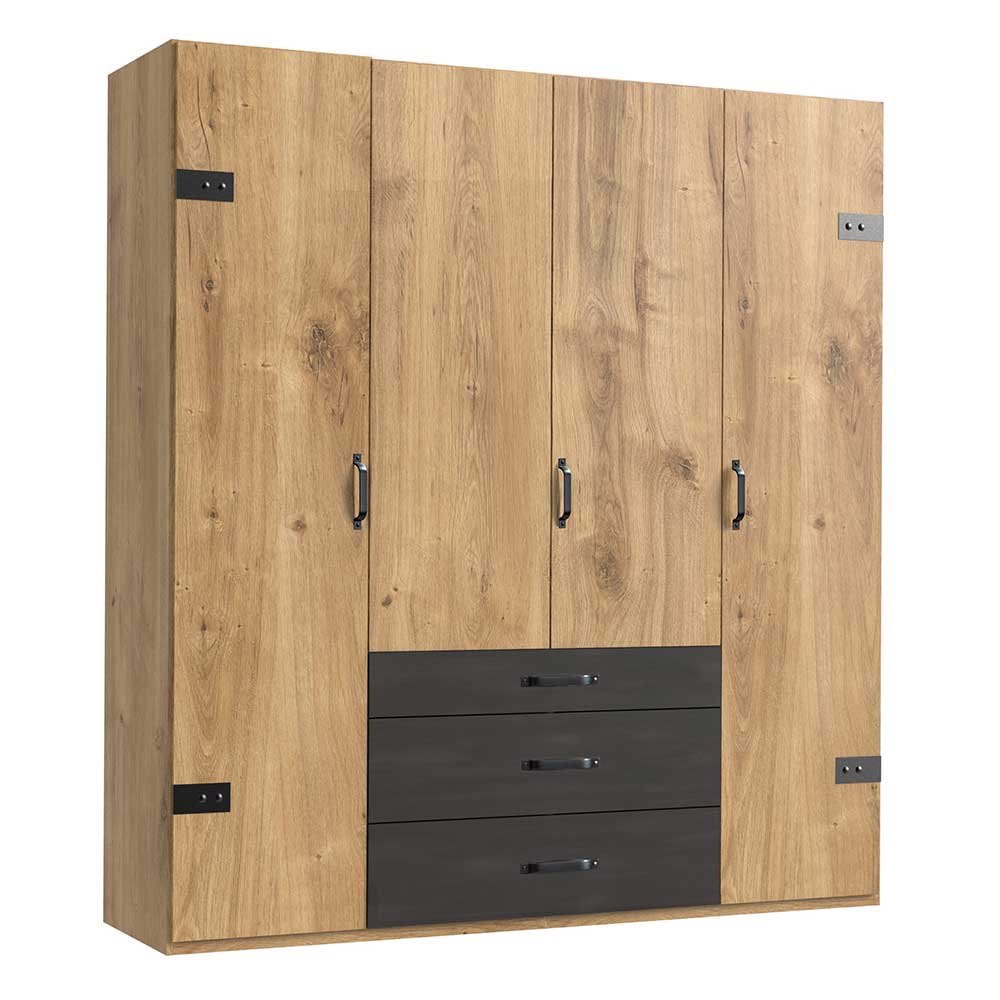 Industry Kleiderschrank mit 200 cm Breite - Bram