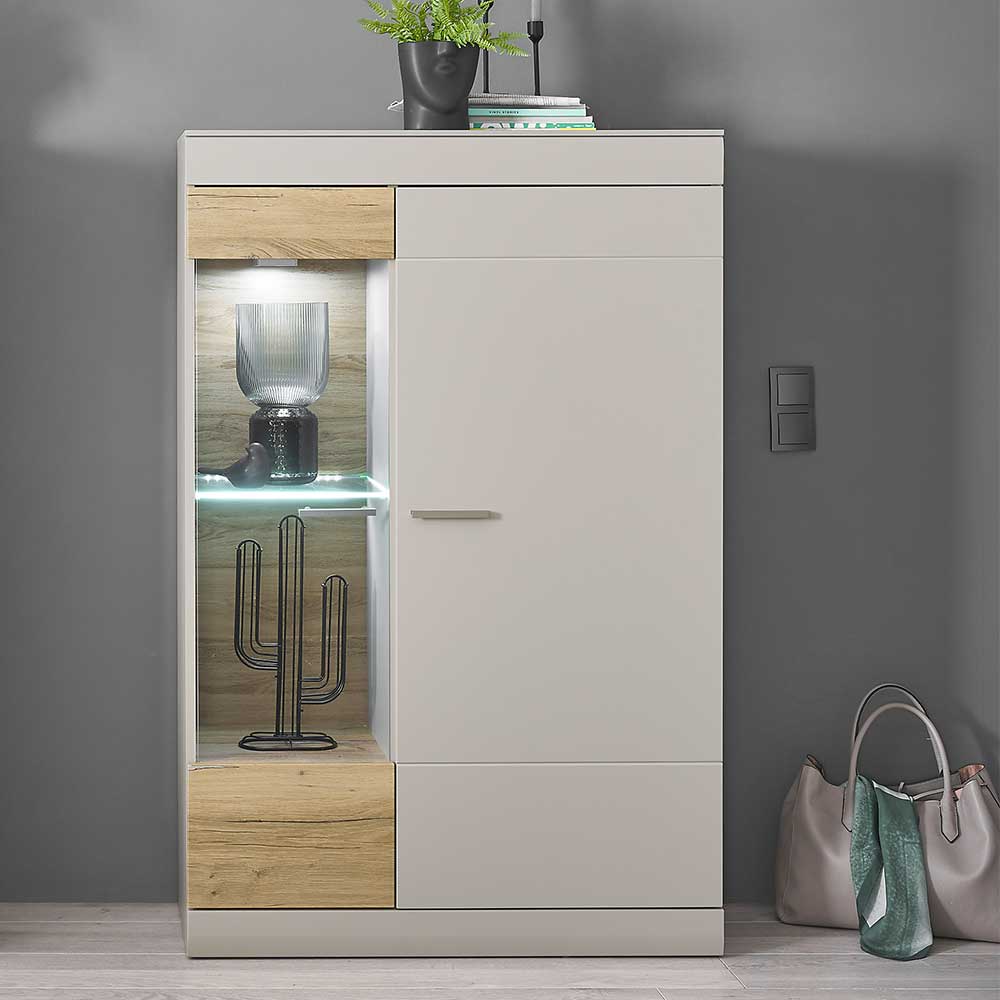 Highboard in Hellgrau & Zinneiche NB - Lioscas