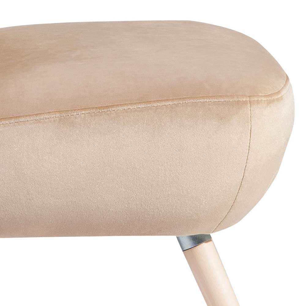 Sessel aus Samtvelours Beige - Modena