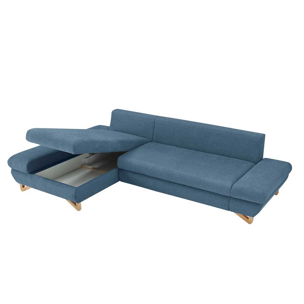 Polsterecke Schlafsofa in Blau - Baonga