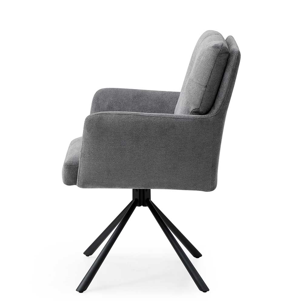 Design Tischsessel in Grau - drehbar - Portland S (2er Set)