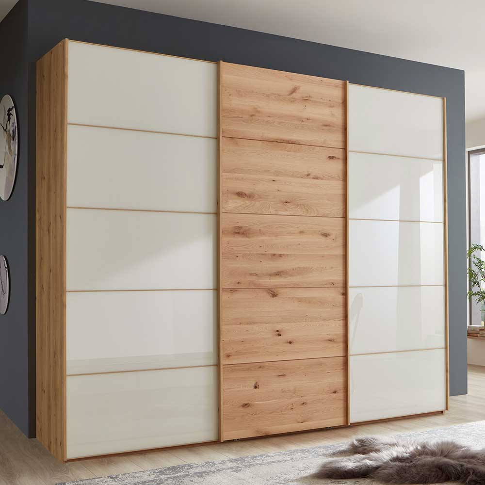 Kleiderschrank 250 cm breit mit zwei Höhen - Seharin